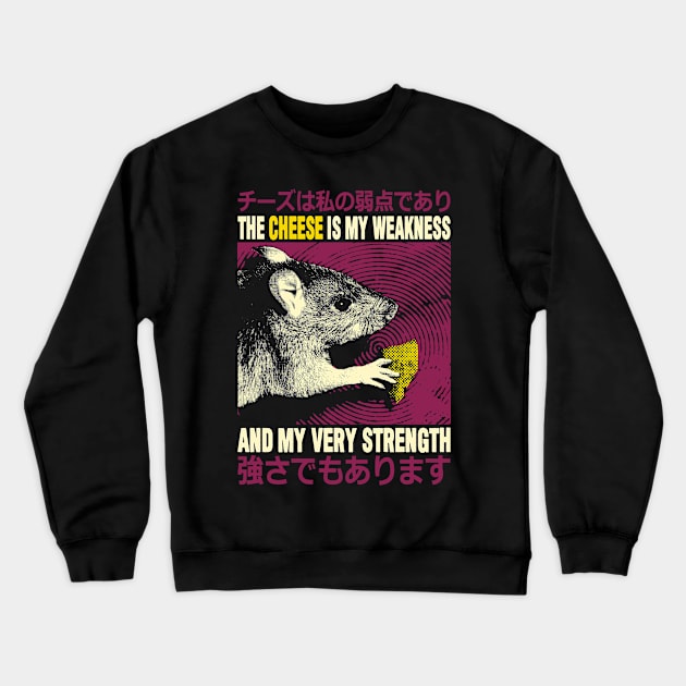 The Cheese is my Weakness Rat Crewneck Sweatshirt by giovanniiiii